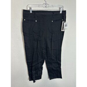 Larry Levine Black Stretch Crop Dress Pants Women’s Pull On Career Work Size 8